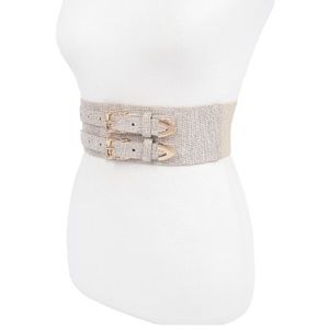 Elastic Linen Corset Waist Statement Belt